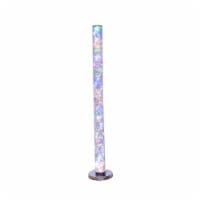Floor Lamp with LED Bulbs and Wireless Remote Control, Silver- Saltoro Sherpi