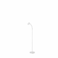 Floor Lamp with Adjustable and Bendable Gooseneck, White- Saltoro Sherpi
