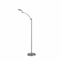 Floor Lamp with Metal Tube Design Body and Adjustable Head, Silver- Saltoro Sherpi