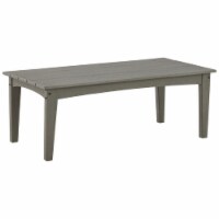 Cocktail Table with Slatted Top and Tapered Legs, Gray