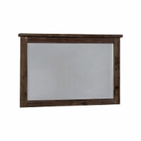 Rectangular Mirror with Wooden Encasing and Grains, Brown