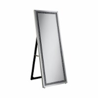 Cheval Mirror with Crystal Accents and Easel Back, Silver