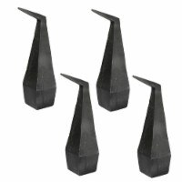 5 Inch Metal Accent Decor, Pyramid Design Body, Small, Black- Saltoro Sherpi