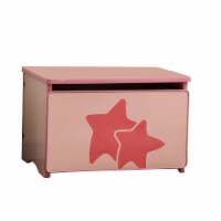 Toy Box with Pull out Storage Drawer and Painted Edges, Pink- Saltoro Sherpi