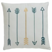 Pillow with Arrow Design, Set of 4, Green and White- Saltoro Sherpi