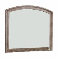 Mirror with Curved Top Frame and Weathered Look, Gray