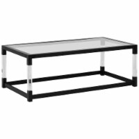 Cocktail Table with Acrylic Legs and Metal Base, Clear