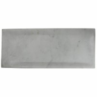 Rectangle Marble Plate with Raised Edges, Medium, White,Saltoro Sherpi