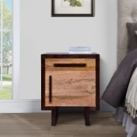 18.5 Inch Single Modern Contemporary Style Mango Wood Nightstand Side Table with 1 Drawer and