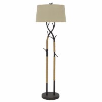 60 Inch Metal Tree Branch Base Floor Lamp, Dimmer, Black