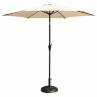 Dale 91 Inch Outdoor Backyard Patio Umbrella, Polyester Canopy, Cream,Saltoro Sherpi
