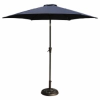 Dale 91 Inch Outdoor Backyard Patio Umbrella, Polyester Canopy, Blue,Saltoro Sherpi