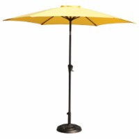 Dale 91 Inch Outdoor Backyard Patio Umbrella, Polyester Canopy, Yellow,Saltoro Sherpi