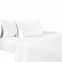Matt 4 Piece California King Bed Sheet Set, Soft Organic Cotton, White- Saltoro Sherpi