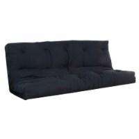 Nab 74 Inch Modern Full Futon Mattress, Tufted, Reversible, Fabric, Black- Saltoro Sherpi