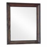 Oxy 38 Inch Classic Rectangular Portrait Mirror with Wood Frame, Brown- Saltoro Sherpi