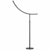 74 Inch Adjustable Floor Lamp, LED Light, Inverted Metal Base, Dark Bronze- Saltoro Sherpi