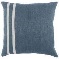 20 x 20 Accent Throw Pillow, Down Insert, Soft Blue Linen, 2 White Stripes