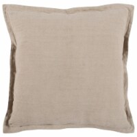 Pixie 22 x 22 Square Soft Fabric Accent Throw Pillow, Flange Edges, Beige