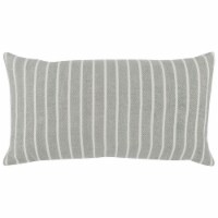 14 x 26 Accent Lumbar Pillow, Down, Striped Pattern, Gray, White Fabric