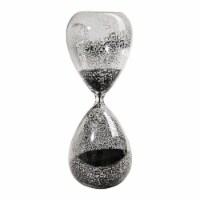 Doug 10 Inch Decorative 60 Minute Hourglass Table Accent Decor, Black Sand- Saltoro Sherpi