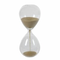 Doug 8 Inch Decorative 1 Minute Hourglass Accent Decor, Taupe Brown Sand- Saltoro Sherpi