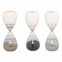 Doug Set of 3 Decorative 60 Minute Hourglass Accent Decor, Colored Sand- Saltoro Sherpi