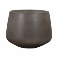 Risa 14 Inch Modern Large Indoor Outdoor Planter, Concrete, Round, Gray-Saltoro Sherpi