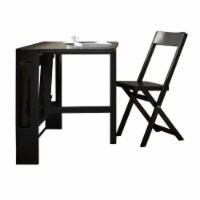3 Piece Corner Table Set with 2 Chairs Modern, Espresso Brown Rubberwood- Saltoro Sherpi