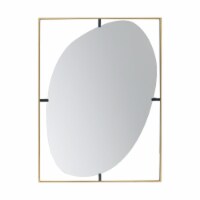 Ani 40 Inch Wall Mirror, Artistic Cut Out Design, Gold Finish Metal Frame