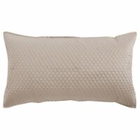 Kahn Hand Quilted Lumbar King Size Pillow Sham, Self Binding, Matte Brown- Saltoro Sherpi