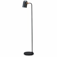 60 Inch Metal Floor Lamp, Curved Design Stand, Adjustable Dome Lampshade- Saltoro Sherpi