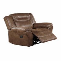 Betty 41 Inch Power Recliner Chair, Pull Tab Mechanism, Brown Leather