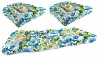 Jordan Manufacturing Wicker Settee Cushion Set - Lessandra Sunblue Perspective: Main