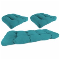 Jordan Manufacturing Wicker Settee Cushion Set - Husk Texture Lagoon