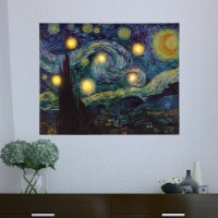 Lighted Wall Art Canvas With Timer Van Gogh Starry Night Printed Decor with LED And Color 16