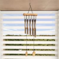 Pure Garden 50-LG1050 Metal & Wood Wind Chime-34.5 in. Tuned Metal Wind Chimes with Bronze Fi