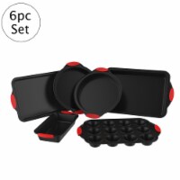 Bakeware Matching 6 Pc Set Nonstick Cookie Sheet, Cake, Roasting, Loaf, Cupcake, and Cake
