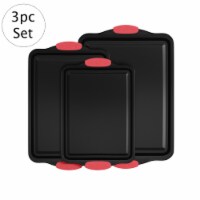 3 Pack Baking Pans Nonstick Cookie Sheet Set S M L 13.5, 15.75, and 17.75 Inch Matching Set