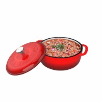 Cast Iron Dutch Oven with Lid-3 Quart Enamel Coated Pot for Oven or Stovetop-For Soup Stew