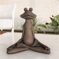 Pure Garden 50-LG1102 Meditating Frog Statue-Resin Zen Animal Yoga Figurine for Outdoor Lawn