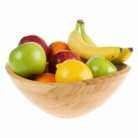 Large Bamboo Serving Bowl – Large Modern Oval Wooden Dinnerware Bacteria Resistant for