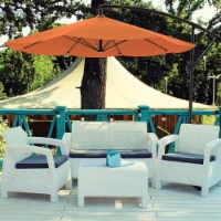 Pure Garden Patio Umbrella Cantilever 10 Ft Terracotta Easy Crank Outdoor Shade Perspective: Main
