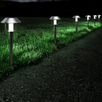 Solar Pathway Lights Stainless Steel Outdoor Stake Lighting for Garden, Landscape, Yard,