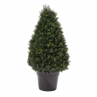 Artificial Cypress Topiary-37 Inch Tower Style Faux Plant in Sturdy Pot - Realistic Indoor or