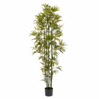 6 Ft. Artificial Bamboo Tall Faux Potted Indoor Floor Plant for Home Large and Lifelike by