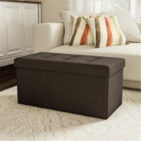 Lavish Home 80-FOTT-6 Large Folding Storage Bench Ottoman - Brown