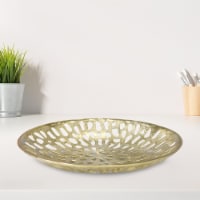 BBH Homes Handmade Novelty Shaped Aluminum Tray 5.51 x 5.51 x 1.37 BBVK063AB2020 gold