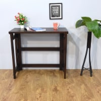 BBH Homes Handmade Rectangular Shaped Mango Wood Study Table 35x17x30 in BBRSTB0002 dark