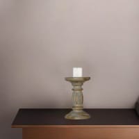 Gray Wash Handmade Mango Wood Pillar Candle Holder Eco-Friendly Home Decor 6 Inch Perspective: Main
